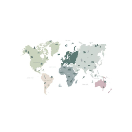 Esta Home Let's Play Fotobehang 153-158929 Map of the world for kids