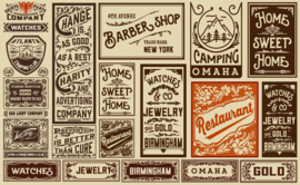 Dimex/Wall Murals 2023 Fotobehang MS-5-2108 Old Labels/Landelijk/Industrieel