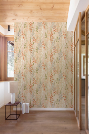 Dutch Karuna Behang A76201 Galia Zalmroze/Botanisch/Bladeren