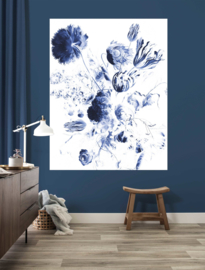 KEK Amsterdam II Fotobehang PA-042 Royal Blue Flowers/Bloemen