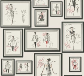 AS Creation Karl Lagerfeld Behang 37846-3 Schetsen/Mode/Fotolijst