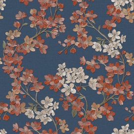 Dutch Wallcoverings Grace Behang GR322206 Cherry Blossom Blue/Copper