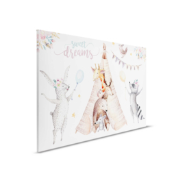 AS Creation Designwalls 2 Canvas Schilderij DD123890 Animals/Dieren/Tipi/Kinderkamer