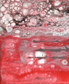 Schilderij 2 Canvas/Kunst/Modern/Abstract/Rood/Zwart