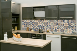 Dimex Zelfklevende Keuken Achterwand KL-260-165 Abstract Tiles Blue/Tegels