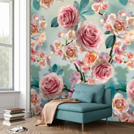 Behangexpresse/Spits  Colorful Fotobehang INK7294 Pink Roses/Bloemen