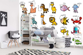 Dimex/Wall Murals 2023 Fotobehang MS-5-1408 Set Of Animals/Dieren/Kinderkamer