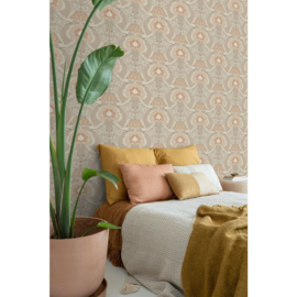 Esta Home Bloom Behang 139569 Vintage Bloemen in Art Deco Stijl/Beige