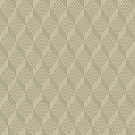Dutch Wallcoverings Grace Behang GR322304 3D Stitched Cube Sage Green