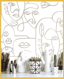 Noordwand Friends & Coffee Behang 16617 Faces/Lijntekening