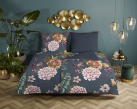 Muller Textiles Dekbedovertrek 20017-D Parma Anthracite/Descanso/Bloemen