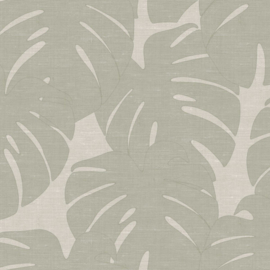 Origin Natural Fabrics Behang 351-347761 Monstera Leaves/Bladeren