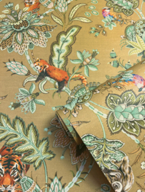 Dutch Wallcoverings Xanadu Behang 91491 Zari Ochre/Bloemen/Dieren/Tijger