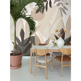 Esta Home Bloom Fotobehang 159251 Tropische Bladeren/Beige/Grijs
