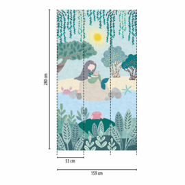 AS Creation Lilly en Luis Fotobehang 770671 Koraal Kingdom/Zeemeermin