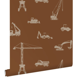 Esta Home Behang 139972 Voertuigen Terracotta/Kinderkamer
