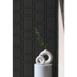 Origin 3D Reflections Behang 347861 3D Panelling Black/Panelen
