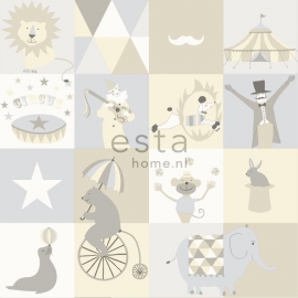 Esta Home Everybody Bonjour Behang. 137-128705 Patchwork/Circus