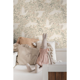 Esta Home Nieuw Behang 139797 Zwanen/Beige