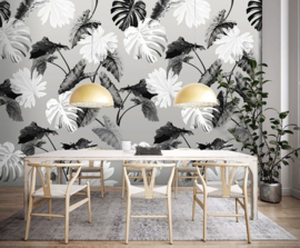 Behangexpresse Light & Dark Fotobehang INK7352 Leafs no Birds/Bladeren