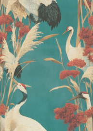Erismann Wall Stories behang 10572-18 Kraanvogel /Vogels/Tsuru