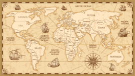 Dimex/Wall Murals 2023 Fotobehang MS-5-1501 Antique World Map/Wereldkaart