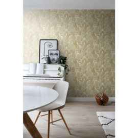 Esta Home Bloom Behang 139301 Palmbladeren/Wit/Goud