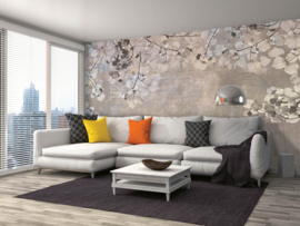 Dimex/Wall Murals 2023 Fotobehang MS-5-0366 Beige Leaves Abstract/Bladeren