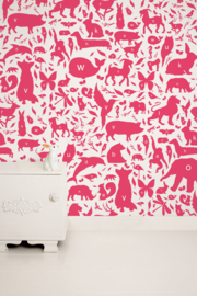 Kek Amsterdam Fotobehang  WP 051 ABC Animals Fuchsia