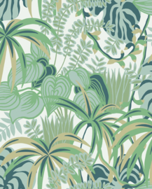 Hookedonwalls Jungle Jive Behang 36511 Greenery/Bladeren