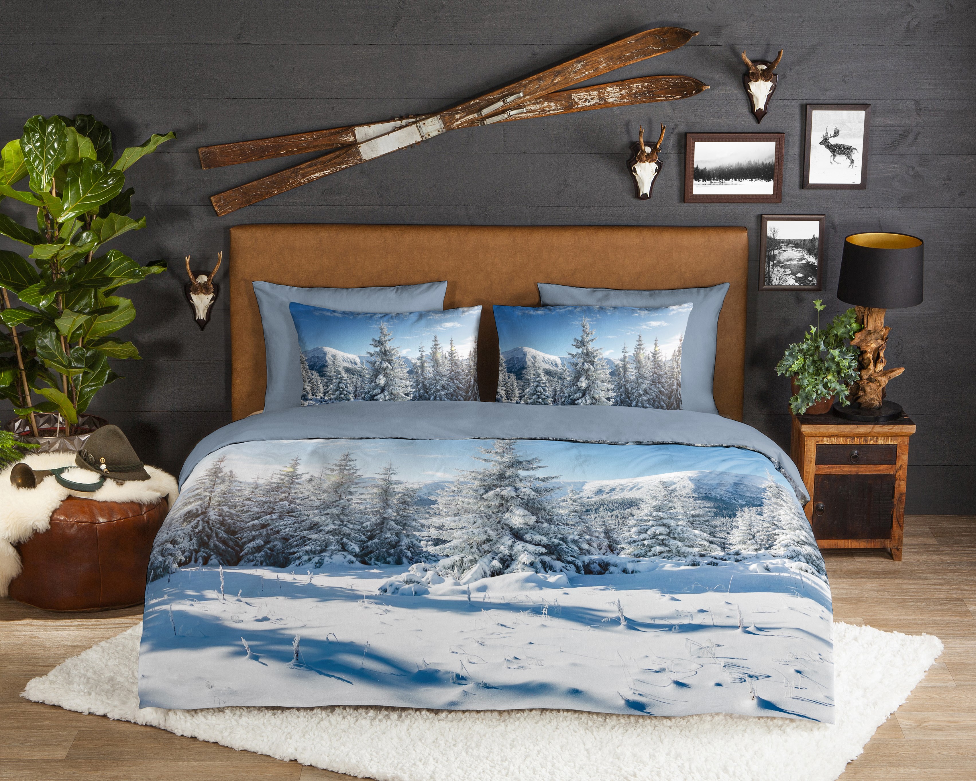 Muller Textiles Dekbedovertrek 10116 Albert Blue/Winterlandschap/1 persoons