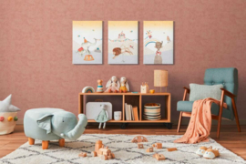 AS Creation Lilly en Luis Behang 77179-5 Uni Structuur Steenrood
