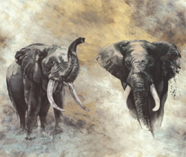 Noordwand Travertino Fotobehang 33100 Aquarel Olifant/Dieren