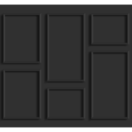 Origin 3D Reflections Fotobehang 357337 3D Panelling Black/Panelen