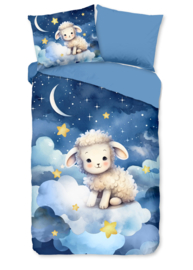 Muller Textiles Dekbedovertrek 33137 Sheepy Blue/Schaap/Wolken/Pure/1 Persoons