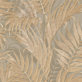 Dutch Wallcoverings Grace Behang GR322105 Tropical Palm Leaf Gold/Tropisch/Bladeren