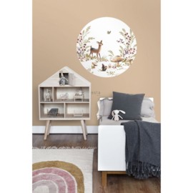 Esta Home Forest Friends Zelfklevende Behang cirkel/Circle 159074 Deer