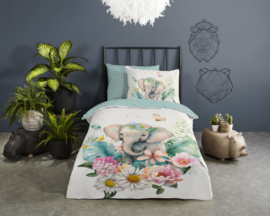 Muller Textiles Dekbedovertrek 32090 Eli/Olifant/Kids/1 persoons