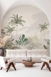 Annet Weelink Design Fotobehang 8785280858306 Tropical Wilderness Beige/Green
