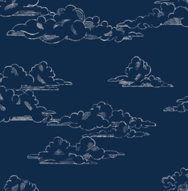 Noordwand Kids@Home Individual Behang 108554 Vintage Cloud Navy/Wolken