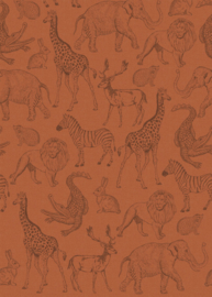 Dutch Wallcoverings Sam & Luca Fotobehang INK8031 Life is a Zoo Terra/Dieren