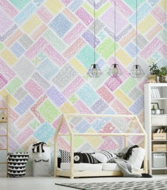 Behangexpresse Kay & Liv Fotobehang INK7039 Pastel/Zig Zag