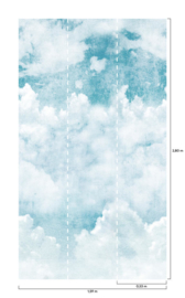 Dutch Wallcoverings One Roll One Motif Behang A42501 Blue Clouds/Wolken