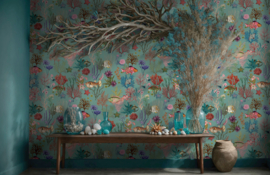 Dutch First Class Arboretum Behang 99430 Cora Soft Aqua/Vissen (Gratis Universele Lijm en Verzending binnen Nederland)