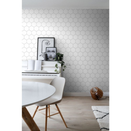 Esta Home Bloom Behang 139311 Hexagon/Honingraat/Zwart/Wit