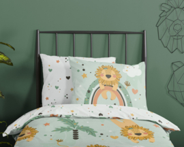 Muller Textiles Dekbedovertrek 30368-G Green Lions/Leeuw/Kids/1 Persoons