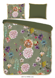 Muller Textiles Dekbedovertrek 20017-D Parma Olive/Descanso/Bloemen/Lits-Jumeaux