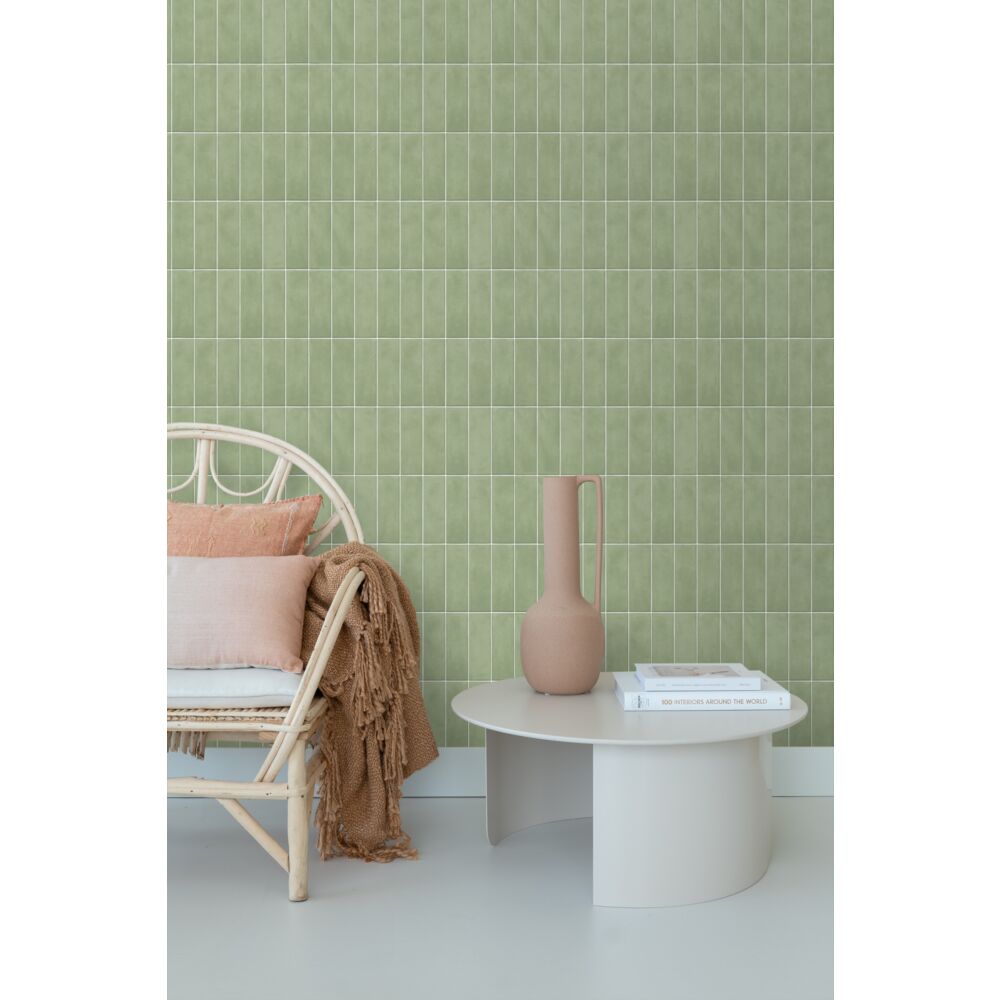 Esta Home Nieuw Behang 131540 Tegelmotief groen
