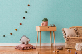 AS Creation Lilly en Luis Behang 77179-4 Uni Structuur Turquoise