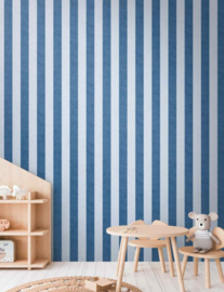 AS Creation Lilly en Luis Behang 77078-5 Strepen/Blauw